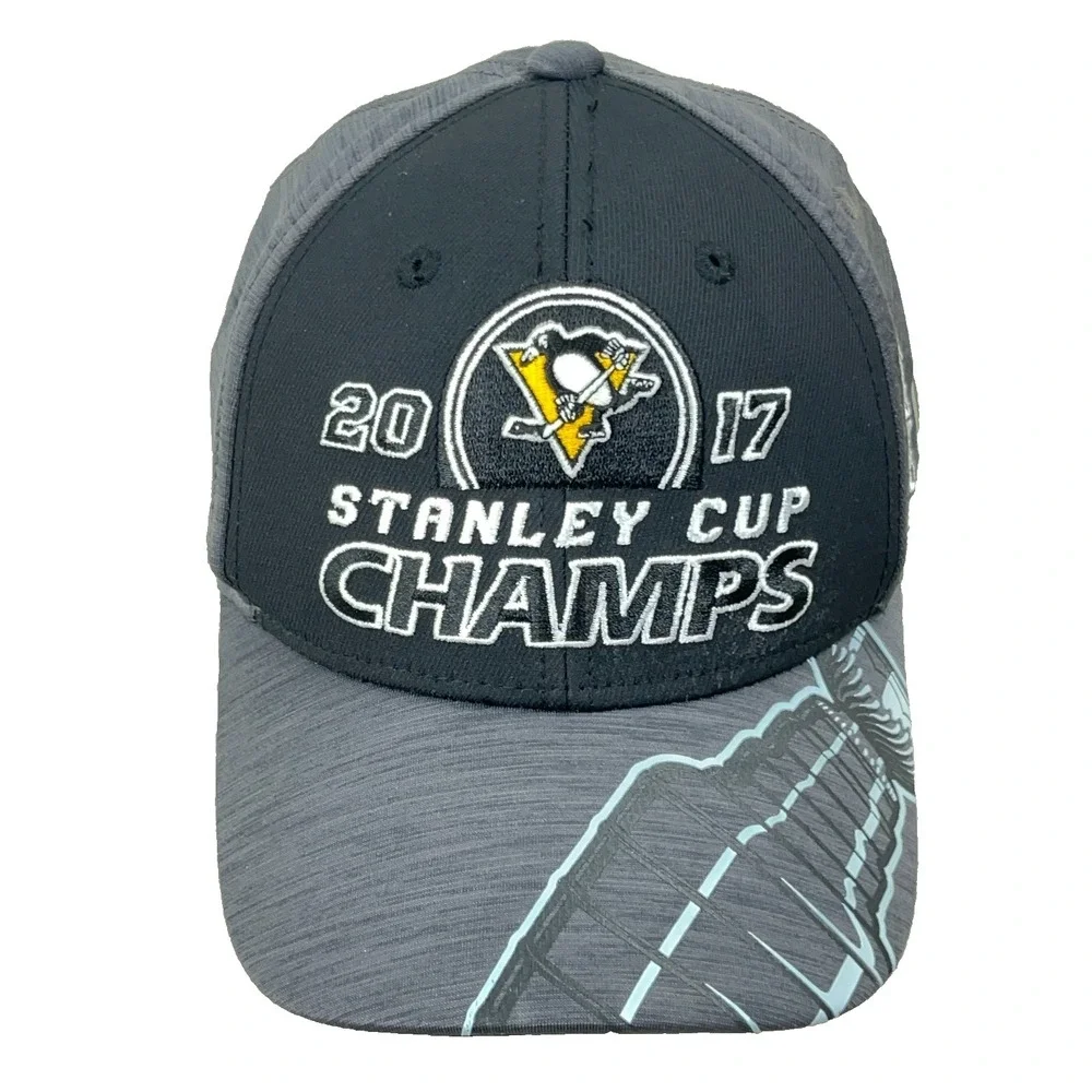 Pittsburgh Penguins Hat Cap Strap Back 2017 Stanley Cup Champs Reebok YOUTH KIDS